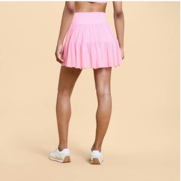 Popflex Blogilates for Target Tiered Skort Pink Ruffle Criss Cross NWT Medium - Picture 2 of 3